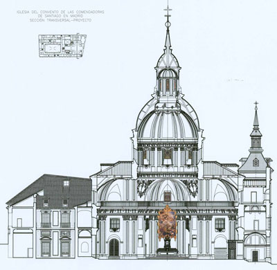 Imagen de la actuación 'Consolidación estructural de la Iglesia, Zaguán y Torres del Convento de las Comendadoras de Santiago de Madrid, Fase I'