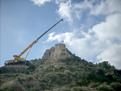 Imagen de la actuación 'Intervención de recalce de la Torre Norte del Castillo del Rio de Aspe'