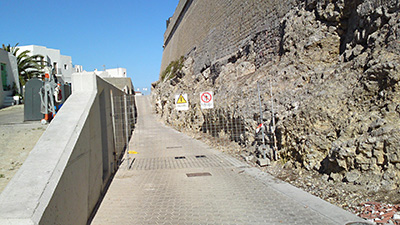 Imagen de la actuación 'Consolidación del Pie de Muralla entre la Punta de Santa Lucía y el Flanco de San Pedro'